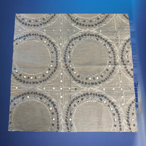 Kravet Linen Laurel Gray Linen Mirrored Embroidery Fabric 25x25 orig. $210 yd